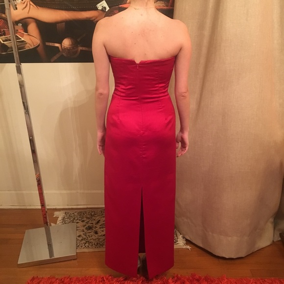 Red Strapless Dress - Picture 3 of 6